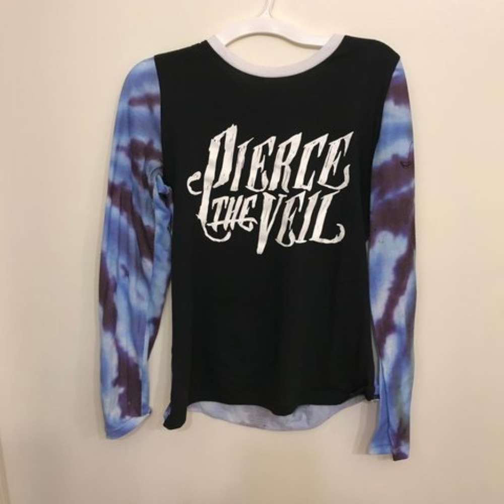 pierce the veil long sleeve blue tye die tee